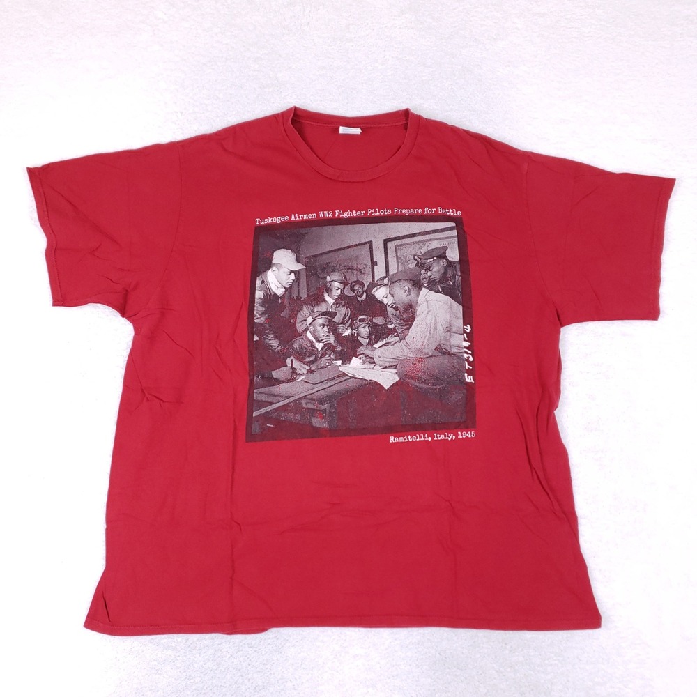 Port‎ & Company Tuskegee Airmen WW2 Pilot Shirt 3XL Military History Red Tails